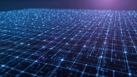 Abstract technology background. Big data visualization. Network connection structure. 3D rendering
