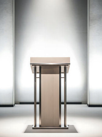 3d render of podium for presentation in exhibition hall or conference roomの写真素材