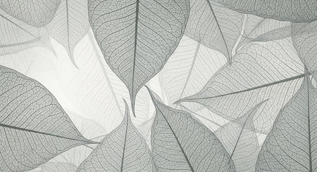 Leaves of a tree in shades of gray. Abstract background for design.の写真素材