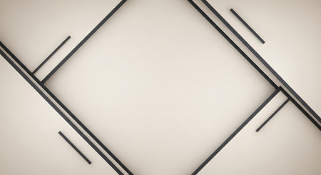 3d rendering of abstract geometric shapes in white and black colors.の写真素材