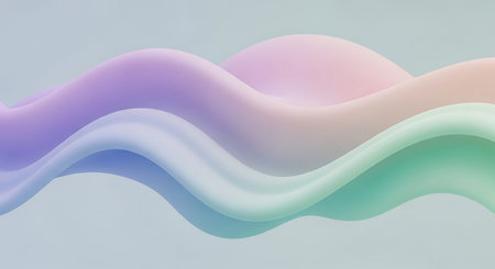 Abstract background with colorful wavy lines. 3d render illustration.