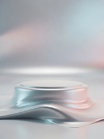 3d render, abstract minimal scene with geometrical forms, podium for cosmetic product presentationの写真素材