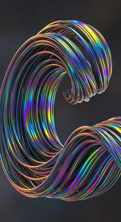 3d rendering of abstract wavy shape. Computer generated graphics.