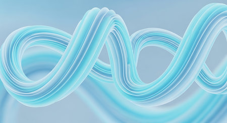 Abstract blue background with wavy lines. 3d rendering, 3d illustration.の写真素材