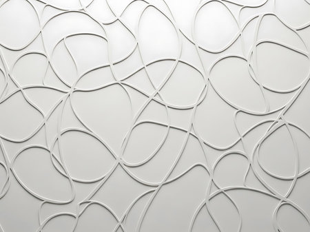abstract background made of white paper with curved lines on the wall