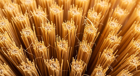 Close up of raw uncooked spaghetti pasta as a background. Macroの写真素材