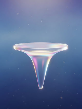 abstract 3d illustration of a drop of water on a dark backgroundの写真素材