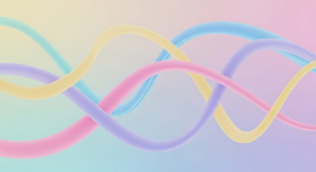 Abstract background with colorful wavy lines. Vector illustration for your design.