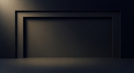 Abstract dark room with empty black wall. Mock up, 3D Rendering