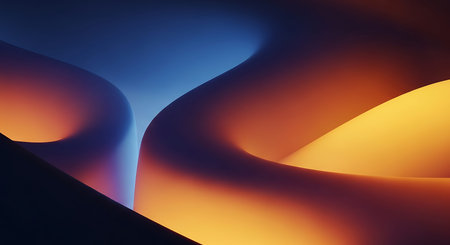 Abstract 3d render of wavy surface. Futuristic background.