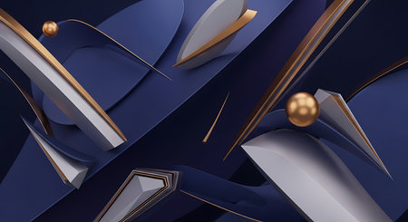 Abstract 3d rendering of geometric shapes. Futuristic background design.の写真素材