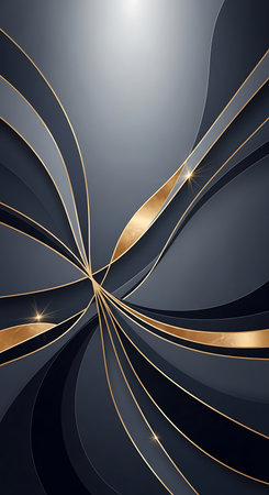 Abstract background with golden lines. Elegant vector design. Luxury style.の写真素材