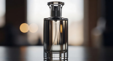 Perfume bottle on a black background. 3d rendering.