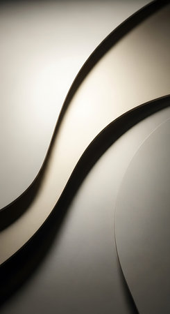 abstract background made of curved sheets of paper in black and white