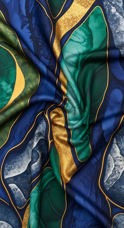 Fabric silk texture with a picture of the flag.