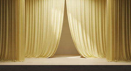 Curtains on the stage. 3d render. Mock up.の写真素材