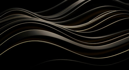 Black and gold abstract wavy background. Vector illustration. Eps 10の写真素材