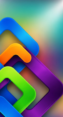 Abstract background featuring colorful geometric shapes against a smooth gradient backdrop.の写真素材