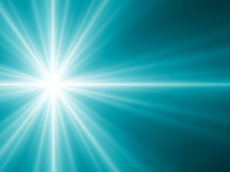 abstract blue background with some smooth lines in it and some rays in itの写真素材