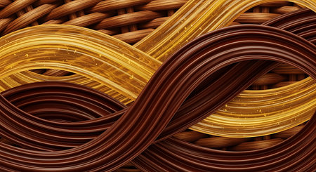 Abstract 3d render of wicker background with lines and waves.