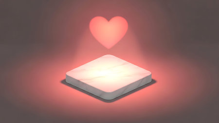 Valentine's Day background with heart. 3D rendering.