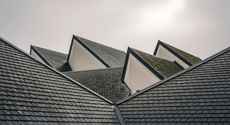 Low angle view of a modern architecture building. Architectural detail.の写真素材