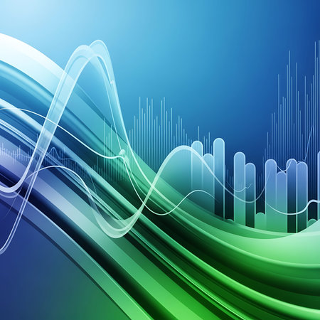 abstract background with blue and green waves. vector illustration eps10の写真素材