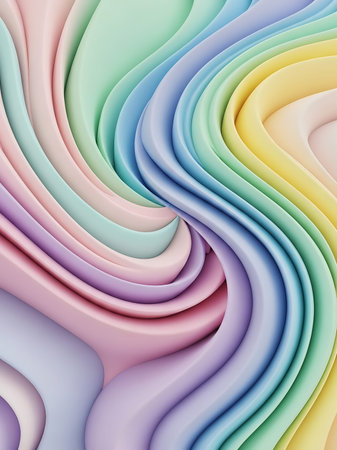 3d render of multicolored wavy background. Computer generated abstract backgroundの写真素材