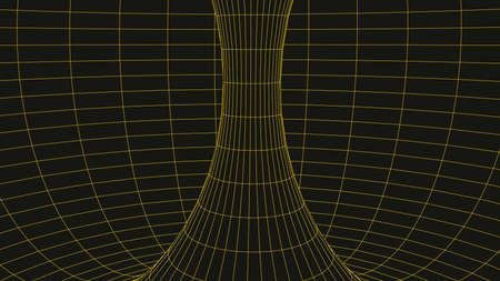 Futuristic abstract frame wormhole. 3D portal hole grid background. For website and banner design. Big data visualization. vector illustration.のイラスト素材