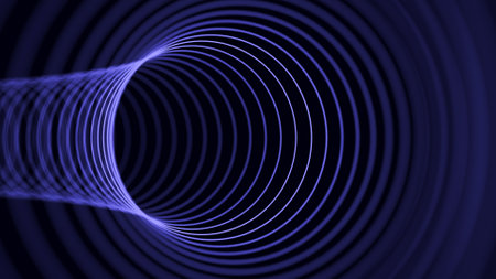 Futuristic abstract frame tunnel. 3D hole line background. For website and banner design. Big data visualization. 3d rendering.の写真素材