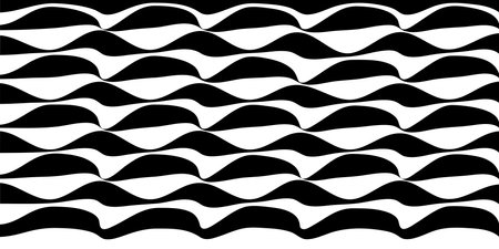 Abstract black and white chess concept 3d background. Wave pattern with the effect of illusion. Racial flag for various sports and racing events. vector illustration.のイラスト素材