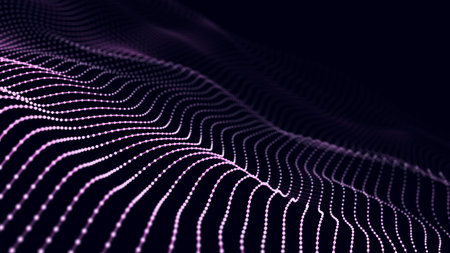 Digital futuristic wave texture background. The abstract structure of information ocean. Big data...