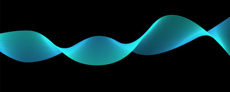 Creative isolated gradient wave background. Curved smooth white lines created by bend tool. Abstract...