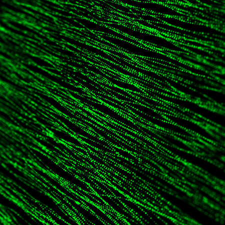 Style texture with curve lines. Halftone wavy wallpaper pattern. Visualization of big data. Hacked code or virus. 3D rendering.の写真素材