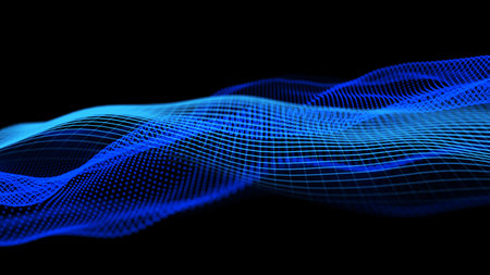 Digital sound wave grid texture. The futuristic style abstract network connection background. Big...