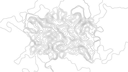 Abstract isolated military topographic map on the white background. Geographic pattern or landscape with grid. Mountain terrain or path. Cartography relief. Vector illustration.のイラスト素材