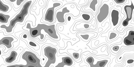 Topographic map background. Geographic abstract pattern. The topo contour with height indicator. Mountain trail terrain or path. Vector illustration.のイラスト素材