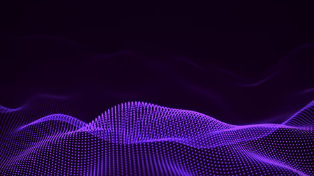 Digital wave dynamic ocean texture. The futuristic modern wavy background with network connection....