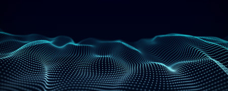 Digital style wave background. The futuristic backdrop. Abstract modern structure or texture of...