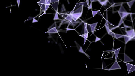 Network modern connection technology. Abstract background with glass triangles. Digital futuristic...
