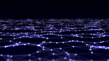 Network connection modern technology. Abstract plane structure with points and lines. Digital...