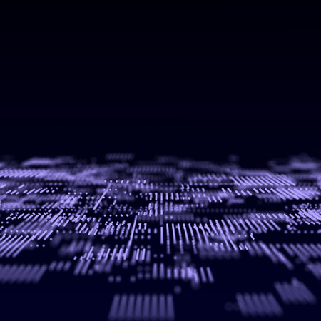 Texture plane technology. Abstract blue damage background with points and lines. Digital futuristic...