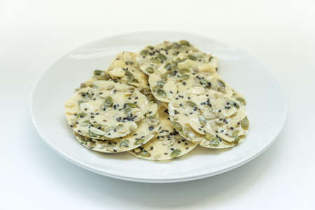 Traditional Malaysian cookies snack over white background