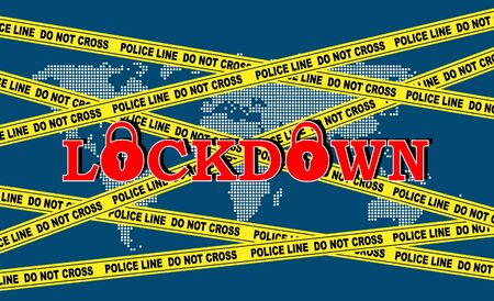 Illustration Lock down city vector for your website or social media needsのイラスト素材