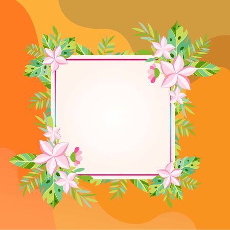 Illustration Vector Floral Frame For your website or social media needs.のイラスト素材