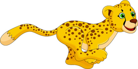 cheetah run cartoonのイラスト素材