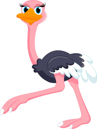 Cute cartoon ostrich のイラスト素材