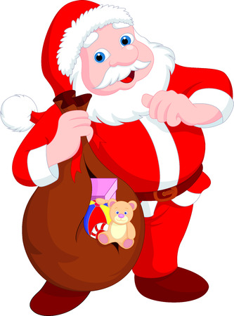 christmas and new year with santa claus のイラスト素材