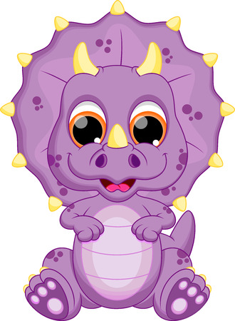 Cute baby dinosaur cartoonのイラスト素材