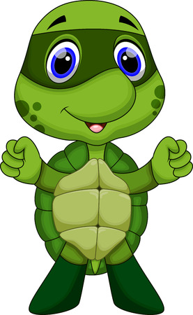 Cute super turtle cartoon のイラスト素材